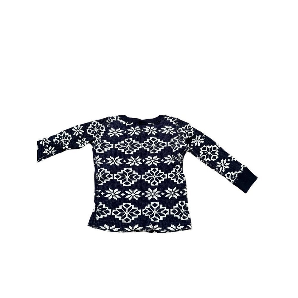 Hanna Andersson Organic Cotton Snowflake Pajama Set 18-24 Months Navy & White - Picture 2 of 7